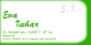 eva kuhar business card